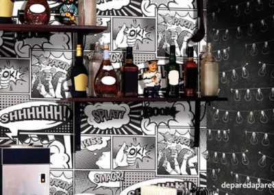 Foto tapiz Friends Coffee bar comic y focos negro w en Hermosillo