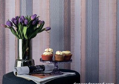 Tapiz casual v2w Foto papel tapiz en Hermosillo de pared a pared rayas verticales de rosa a morado con puntos gris