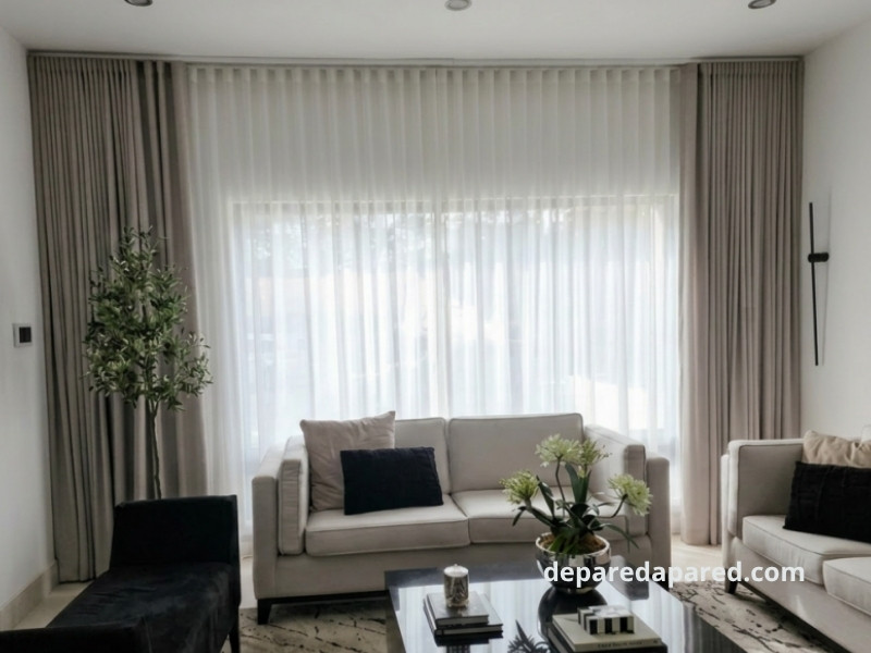 cortinas en hermosillo ondulada a techo con doble cortina para privacidad con luz en sala